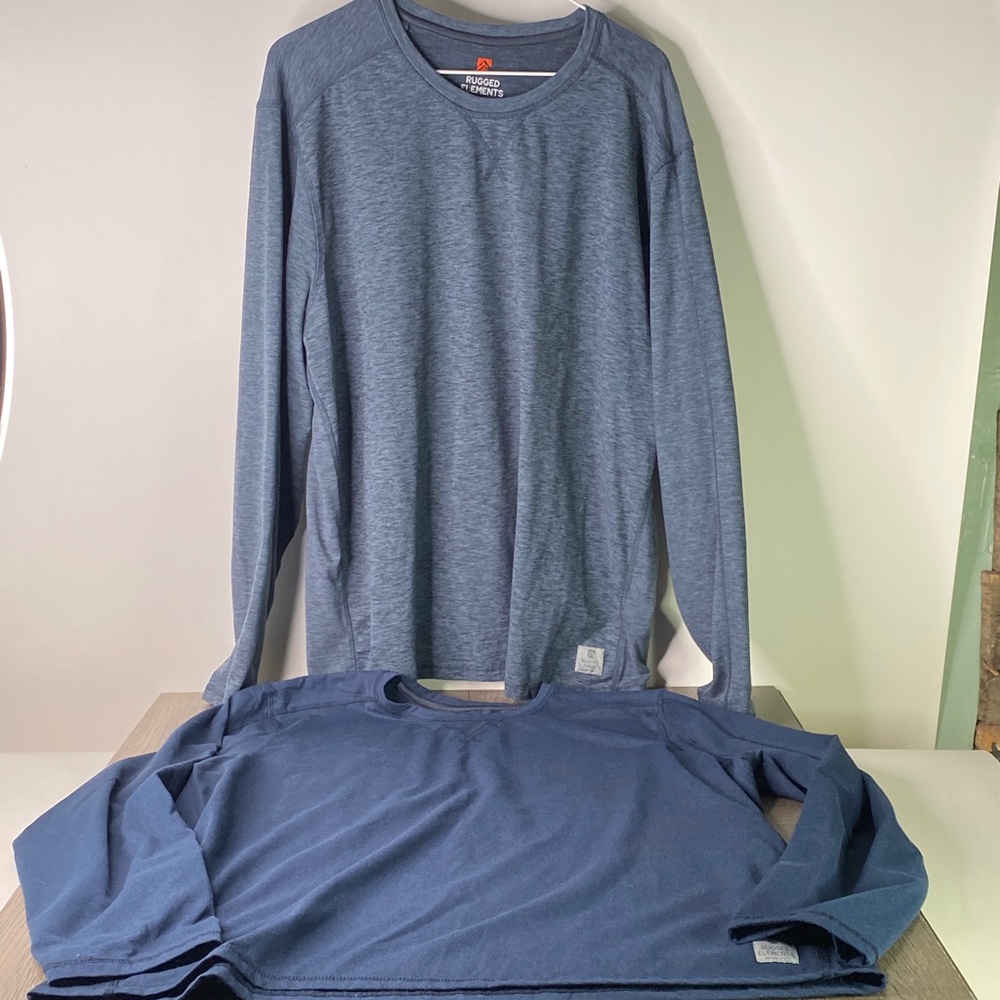 (2) Rugged Elements Men's Size 2XL Long Sleeve Crew Neck - 1394